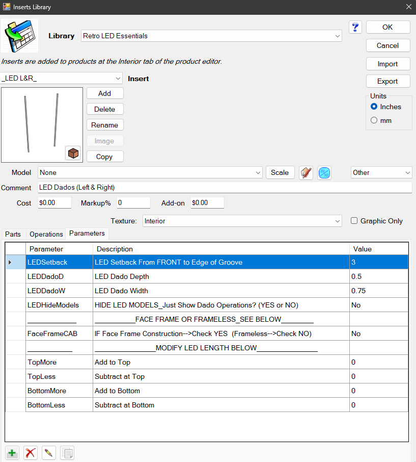 LED Essential 3 PC Insert
